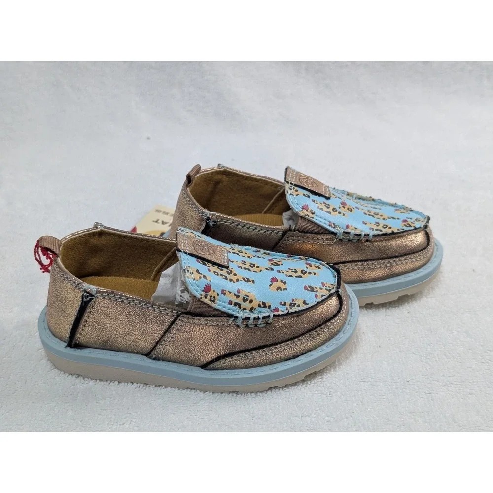 Ariat Lil' Stompers Piper Cruiser Moccasin Slip-On Shoe Leopard Cactus Toddler 4